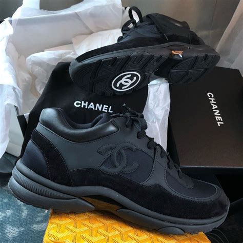 mens black chanel sneakers